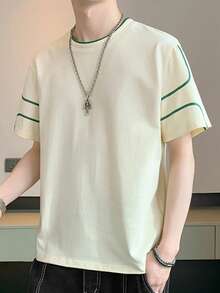 Hombres Camiseta ribete en contraste - Albaricoque - Ver 5