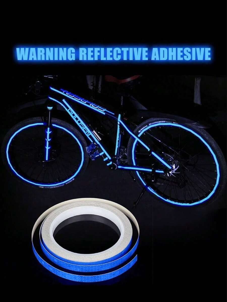 1 Stück Aufkleber mit Motorrad reflektierend - Blau - Übersicht 1
