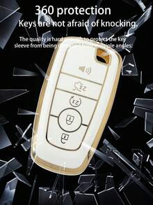 1 Set de funda para llave de coche y llavero de decoración de diamantes de imitación Compatible con Ford, funda para llavero - Multicolor - Ver 4