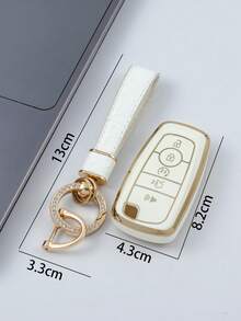 1 Set de funda para llave de coche y llavero de decoración de diamantes de imitación Compatible con Ford, funda para llavero - Multicolor - Ver 6