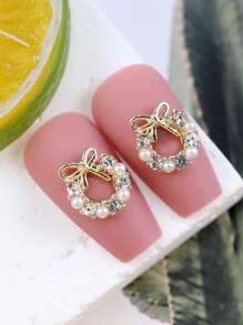 10pcs Faux Pearl Decor Zinc Alloy Nail Art Decoration DIY Nail Charms Nail Gems Nail Supplies - View 4