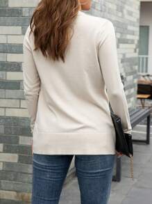 AAmilife Solid Casual Design Cardigan - Apricot - View 3