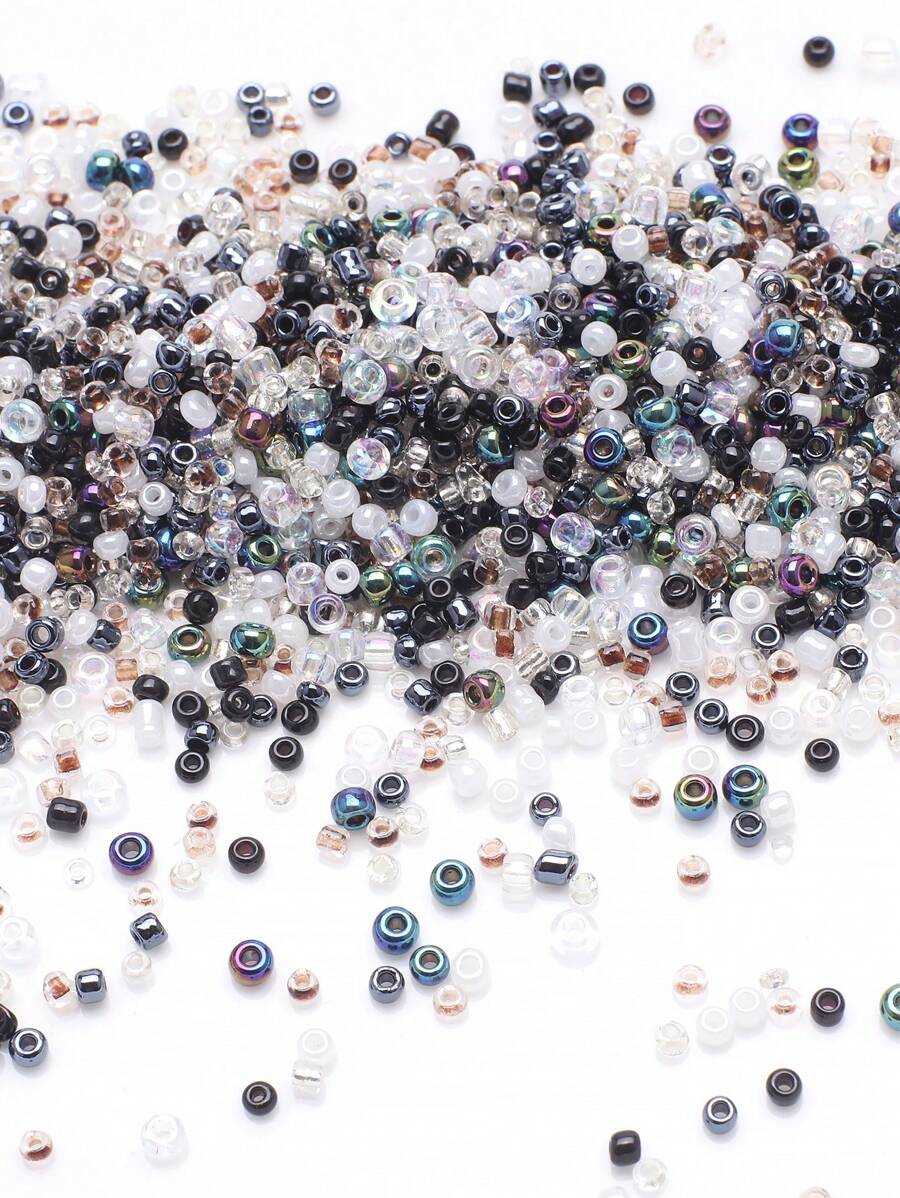 1 gói Hạt thủy tinh thông thường Phụ kiện trang sức DIY dành cho phụ nữ để làm đồ trang sức DIY - màu đen - Xem 1
