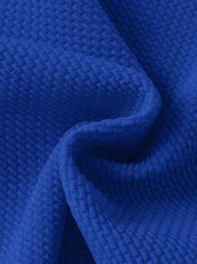 SHEIN Tween Girl Solid Color Summer Crop Top With Square Neckline And Headscarf Hem - Blue - View 4