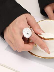 Women's Multicolor Asymmetrical Detail Ring - Multicolor - View 2