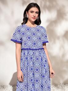 Mulvari 滿版印花娃娃裙 - 彩色 - 查看 5