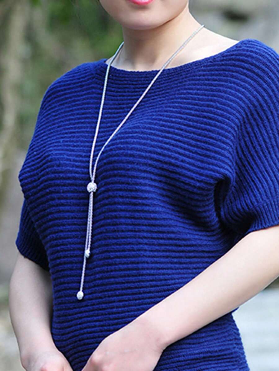 波西米亞風格女式長款手工吊飾項鍊，適合毛衣，歐美風格 - 白色 - 查看 1