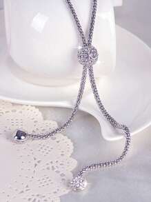 波西米亞風格女式長款手工吊飾項鍊，適合毛衣，歐美風格 - 白色 - 查看 3