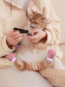 4入組素色寵物鞋子適用於貓和狗狗適用於保護