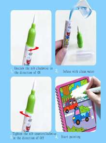 1pc Cartoon Graphic Coloring Book - Multicolor - View 9