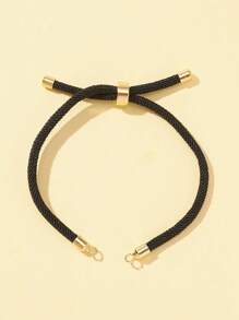10pcs/set Brass Hardware Nylon Rope Bracelet Base for Bracelet Making - Black - View 2