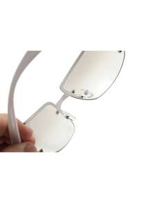 1副女士素色水鑽裝飾太陽眼鏡適用於戶外 - 白色 - 查看 5