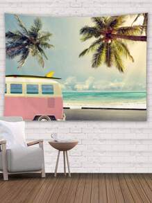 1 Cây Dừa & Biển In Thảm, Vải Dệt Hiện Đại Cấp Poster Treo Tường Cho Phòng Ngủ Thẩm Mỹ - Nhiều màu - Xem 2