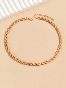 Minimalist Chain Necklace - Yellow Gold - View 3