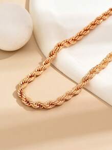 Minimalist Chain Necklace - Yellow Gold - View 4