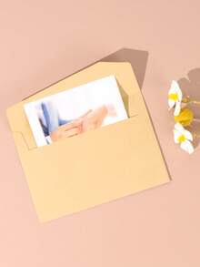 20 Chiếc Tối Giản Đồng Màu Giấy Bao Vintage Đa Năng Gửi Thư Bao Da Cho Trường Học, Văn Phòng Thư Lưu Trữ Thẻ - Màu Khaki - Xem 3