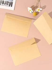 20 Chiếc Tối Giản Đồng Màu Giấy Bao Vintage Đa Năng Gửi Thư Bao Da Cho Trường Học, Văn Phòng Thư Lưu Trữ Thẻ - Màu Khaki - Xem 4