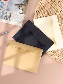20 Chiếc Tối Giản Đồng Màu Giấy Bao Vintage Đa Năng Gửi Thư Bao Da Cho Trường Học, Văn Phòng Thư Lưu Trữ Thẻ - Màu Khaki - Xem 7