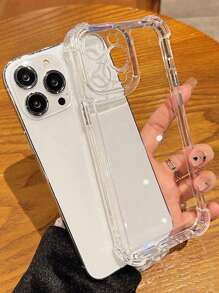 1 Ốp lưng điện thoại 2 trong 1 bằng TPU + PC chống sốc 4 góc, bảo vệ túi khí, tương thích với điện thoại thông minh Apple Series 16 15 Plus 14 13 Mini 12 11 Xs Xr Pro Max - Trong sáng - Xem 2