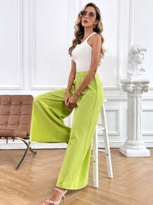 SHEIN Essnce High Waist Wide Leg Pants