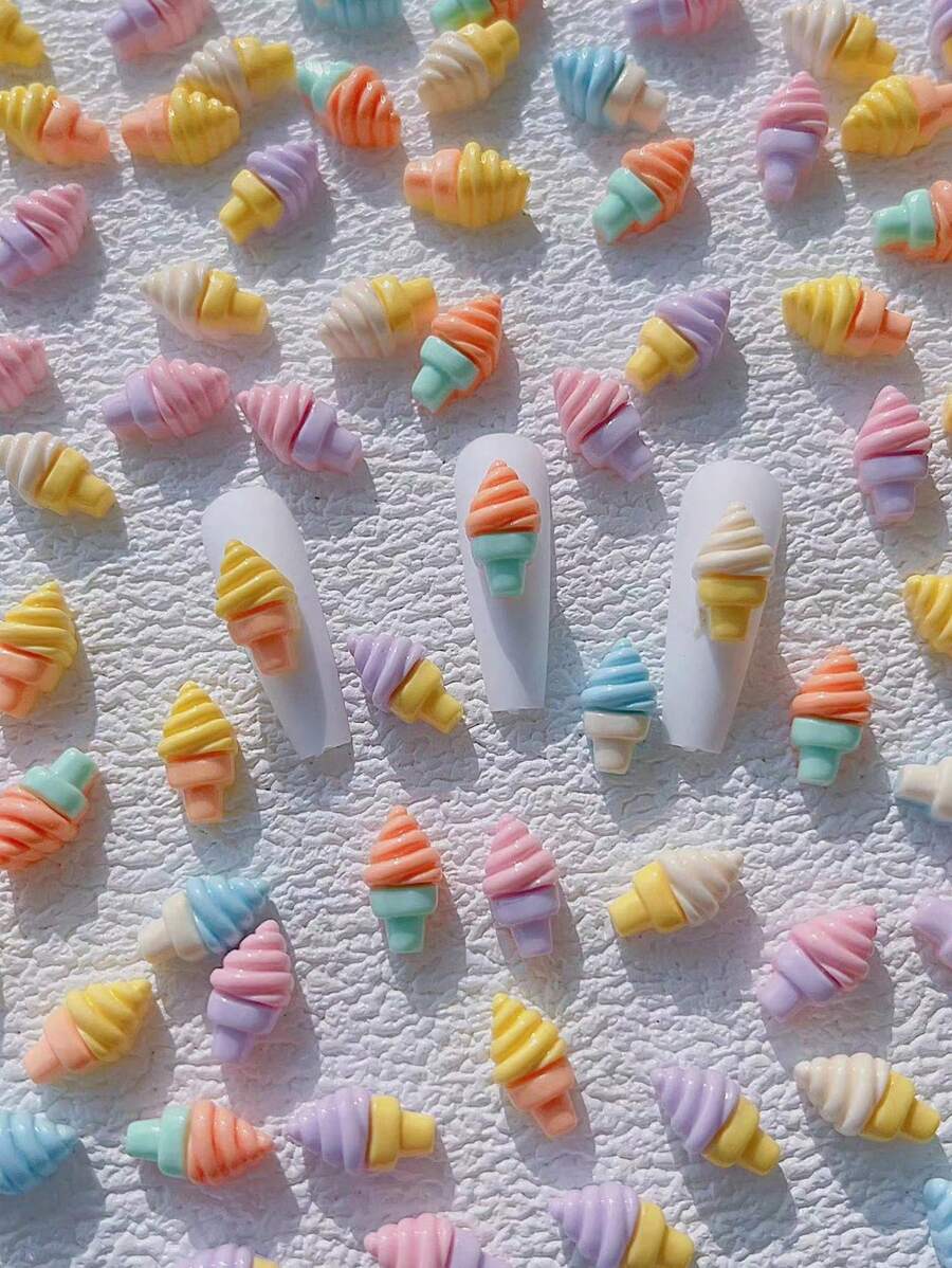 10 cái Trang trí móng tay nghệ thuật hình kem - Nhiều màu - Xem 1