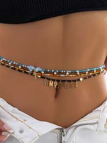 4 Cái/bộ Bohemian Chữ Thập & Chữ Charm Dây Thắt Lưng Đính Hạt Dành Cho Nữ Cho Kỳ Nghỉ - Nhiều màu - Xem 1