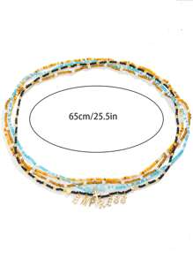 4 Cái/bộ Bohemian Chữ Thập & Chữ Charm Dây Thắt Lưng Đính Hạt Dành Cho Nữ Cho Kỳ Nghỉ - Nhiều màu - Xem 3