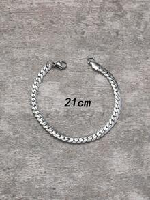 Men Letter Detail Bracelet - Silver - View 3