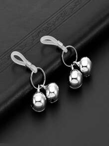 1雙時尚不銹鋼鈴鐺裝飾乳環適合女士適用於日常生活