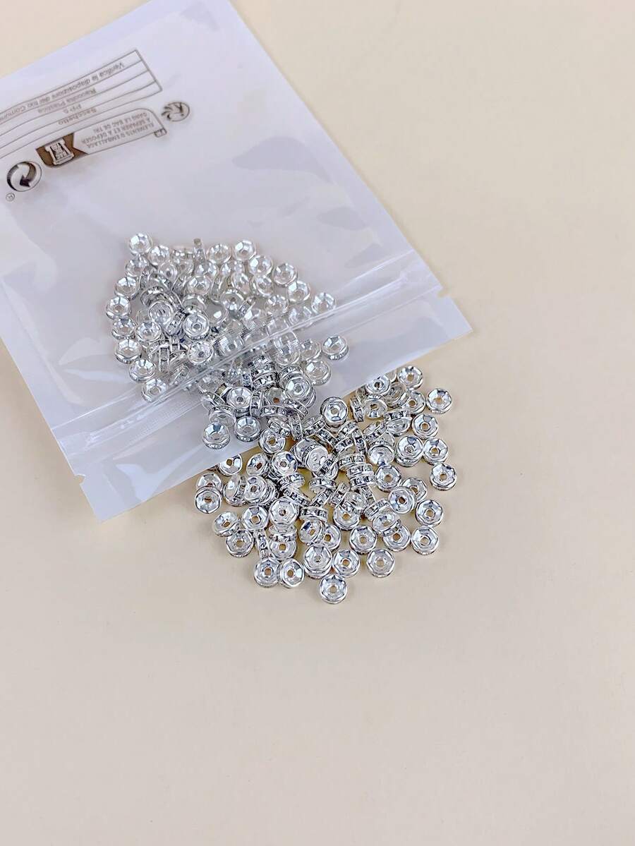 60入組(0.6cm/0.8cm)水鑽水晶圓形隔片珠子DIY首飾製作 - 彩色 - 查看 1