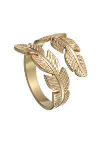 Đúng mốt Thép không gỉ Thiết kế lá Nhẫn Đối với phụ nữ Để Trang Trí Hàng Ngày Vàng Phổ biến nhất Đồ trang sức Qủa tặng Buổi tiệc - Vàng - Xem 2