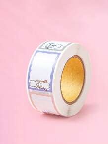 1roll Cartoon Animal Pattern Label Sticker, Cute Multi-purpose Writable Label Sticker For Office, School, Home - Multicolor - View 1