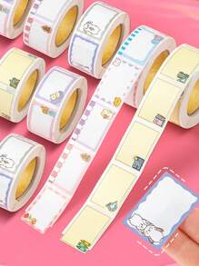 1roll Cartoon Animal Pattern Label Sticker, Cute Multi-purpose Writable Label Sticker For Office, School, Home - Multicolor - View 4