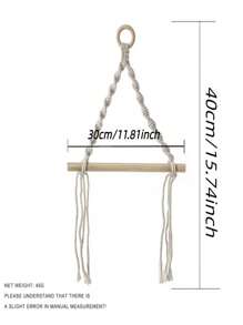 1入組織物懸掛紙巾收納波西米亞紙巾架 - 米色 - 查看 3