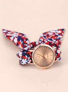 ECONOMICXI 1 Nữ In Hoa Dây Nhung Mặt Tròn Thời Trang Đồng Hồ Thạch Anh, Cho Cuộc Sống Hàng Ngày - Hồng - Xem 2