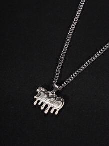 Dây chuyền mặt chữ đính đá cho nam, trang sức quà tặng thời trang cá tính, phong cách punk, được ưa chuộng cho vẻ ngoài sành điệu. - Bạc - Xem 2