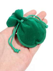 10入組/套女士休閒抽繩首飾收納袋用於首飾整理 - 綠色 - 查看 2