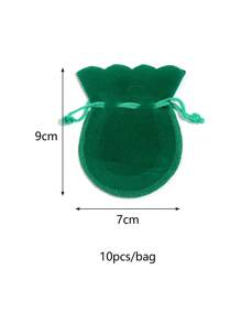 10入組/套女士休閒抽繩首飾收納袋用於首飾整理 - 綠色 - 查看 3