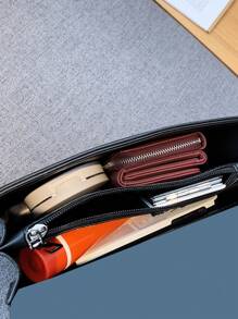 Snakeskin Embossed Square Bag Small Flap Chain Strap - Blue - View 6