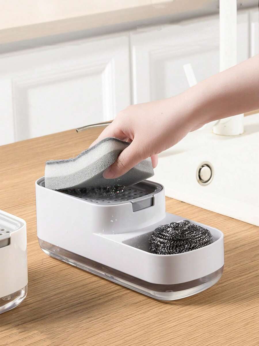 1 pieza Dispensador de jabón de plástico multifuncional - Negro - Ver 1