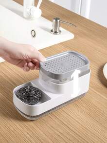 1 pieza Dispensador de jabón de plástico multifuncional - Negro - Ver 2