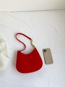 鱷魚壓紋流浪包螢光紅前衛毛氈