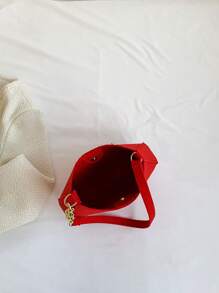 鱷魚壓紋流浪包螢光紅前衛毛氈