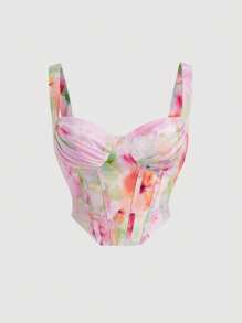 SHEIN MOD Kích thước lớn Của phụ nữ Nhuộm buộc Xếp li Áo ba lỗ Áo - Nhiều màu - Xem 1