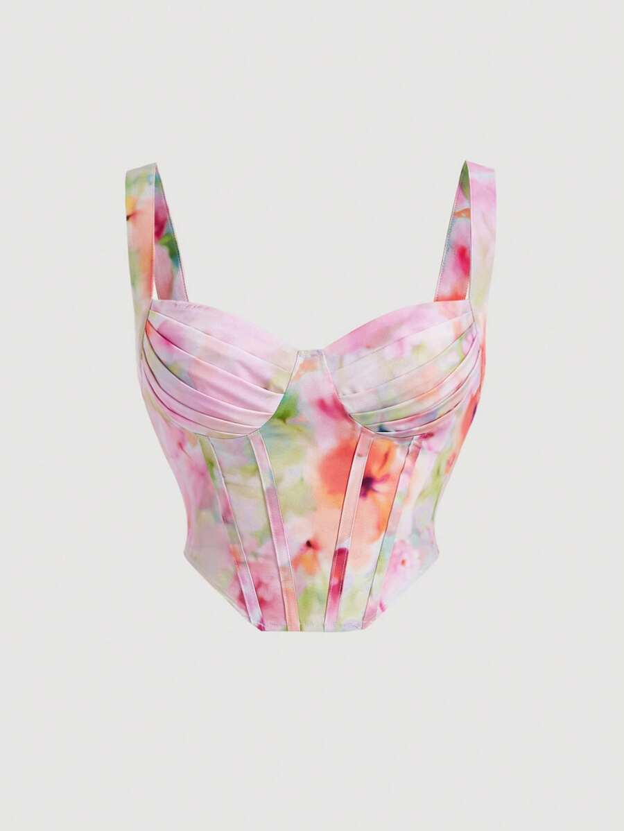 SHEIN MOD Kích thước lớn Của phụ nữ Nhuộm buộc Xếp li Áo ba lỗ Áo - Nhiều màu - Xem 1