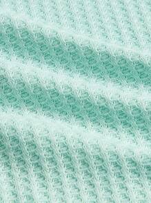 Manfinity Homme Áo thun nam Gân đan màu trơn Giải trí - Màu xanh Bạc hà - Xem 7