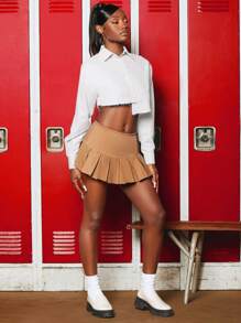 SHEINNeu Camisa asimétrico bajo crudo crop