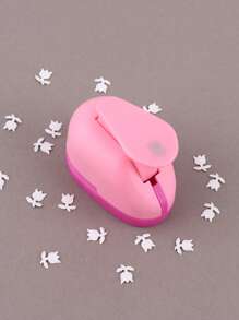 1 pieza Dispositivo de grabación en relieve con diseño de flor mini realce creativo portátil para DIY cortando papel - Rosa - Ver 5