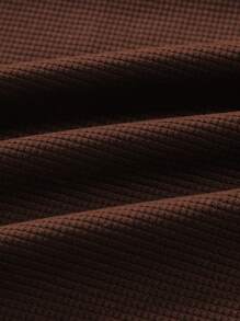 Manfinity Homme 男士撞色條紋織帶細節1/4拉鍊POLO衫