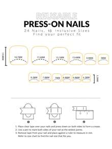 120 chiếc móng chân giả hình vuông ngắn - màu đen - Xem 3